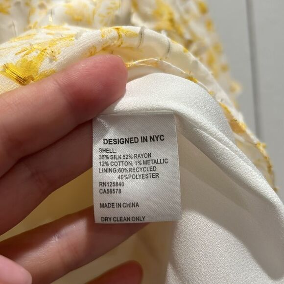 NWT Intermix Yellow Silk Top/Blouse, Size 0 - Picture 10 of 14